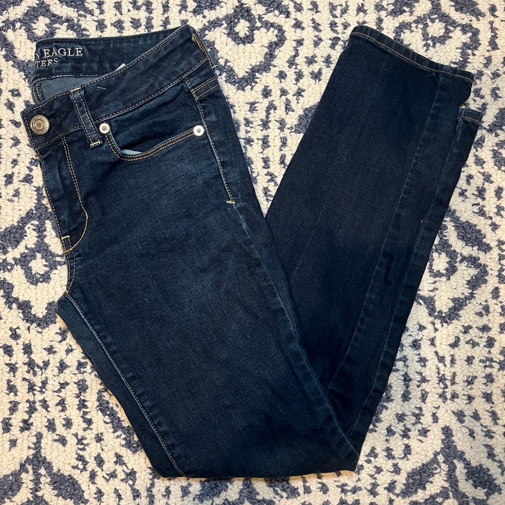 American Eagle Outfitters Women's Dark Blue Skinny Jeans